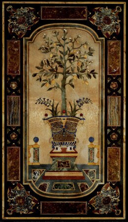 Inlaid Marble Panel II Art Print - Elegant Wall Decor by Anon