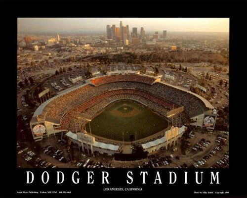 Dodger Stadium - Los Angeles, California by Mike Smith Wall Art D&#xE9;cor 22 x 28 Art Print