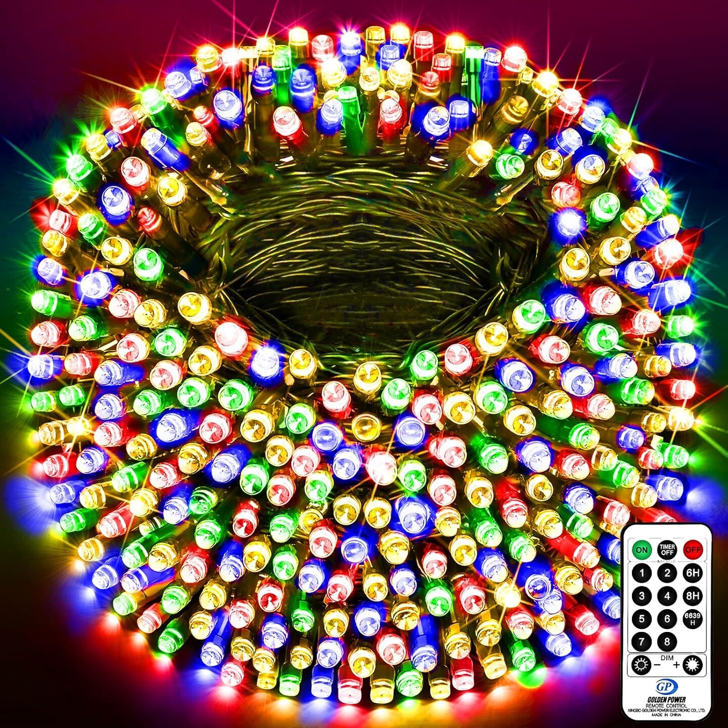 403FT 1000 LED Christmas Lights Outdoor String Lights 8 Modes &#x26; Timer Fairy Light Plug in Waterproof LED String Lights for Xmas Yard Tree Wedding Party Holiday Decorations (Multicolor)