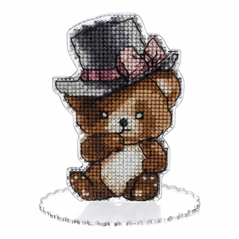 Cross-stitch kits on a plastic base