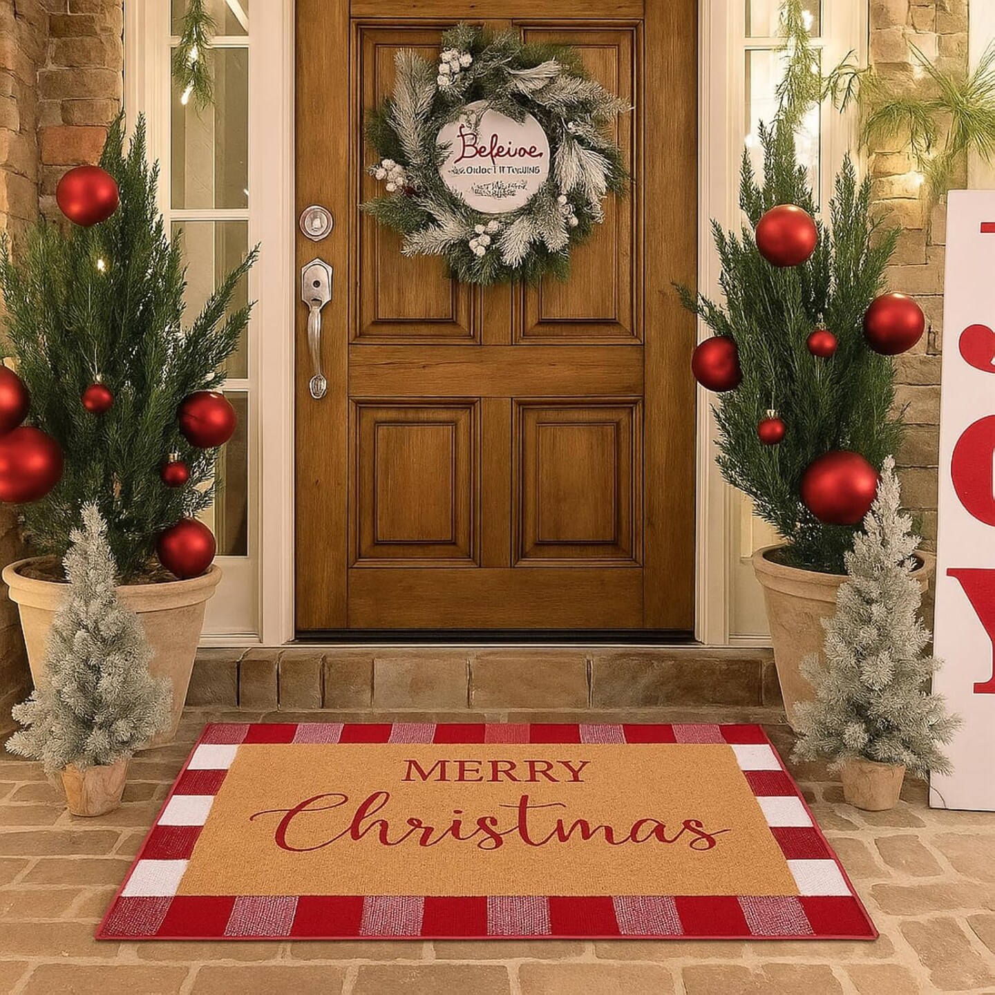 9 Pcs Christmas Stencils for Door Mats Reusable Heart Love(13.78"L x 11.81"W)