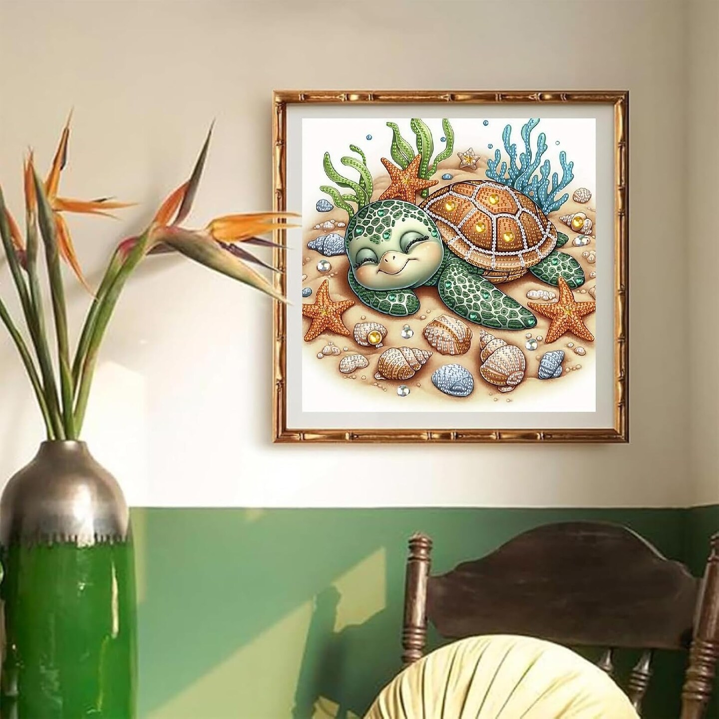Sea Turtle Diamond Art Kit for Adults – 5D Special Shape DIY Diamond Painting for Beginners, Full Drill Diamond Dots Rhinestone Gem Picture Craft, Handmade Gift & Home Wall Decoration, 12x12 Inch