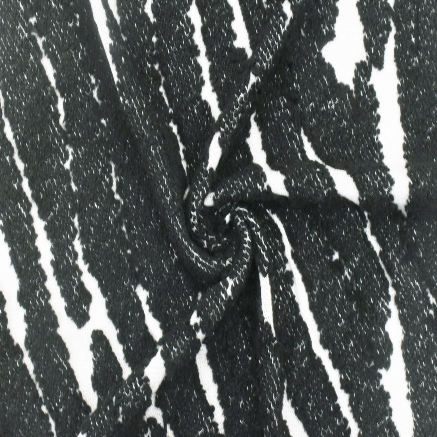 Black-White Famous Maker Zebra Sweater Yoga-Active Wear Knit Fabric By the Yard