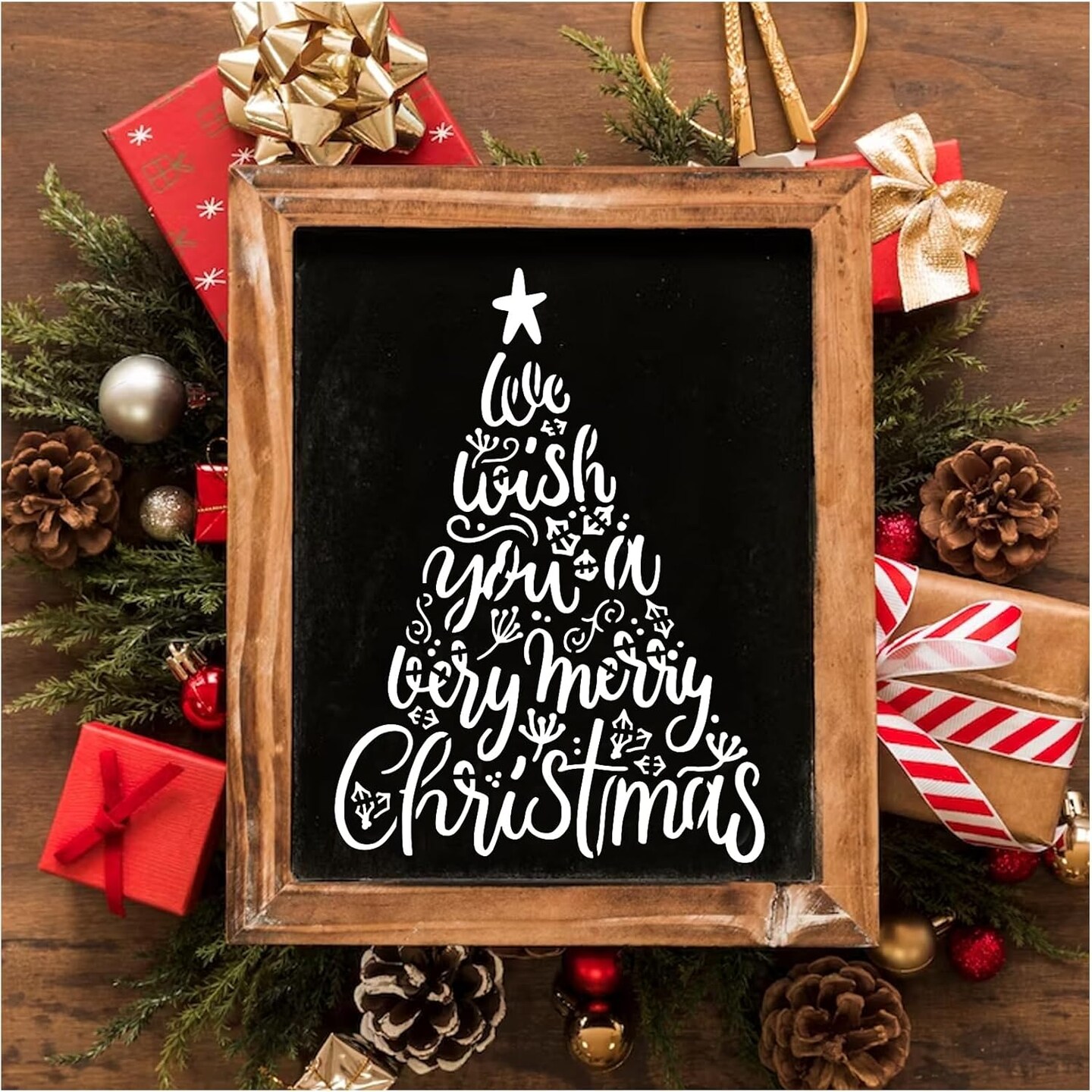 12 Pcs Christmas Tree Stencils for Painting(Holiday)6&#x22;L x 5&#x22;W