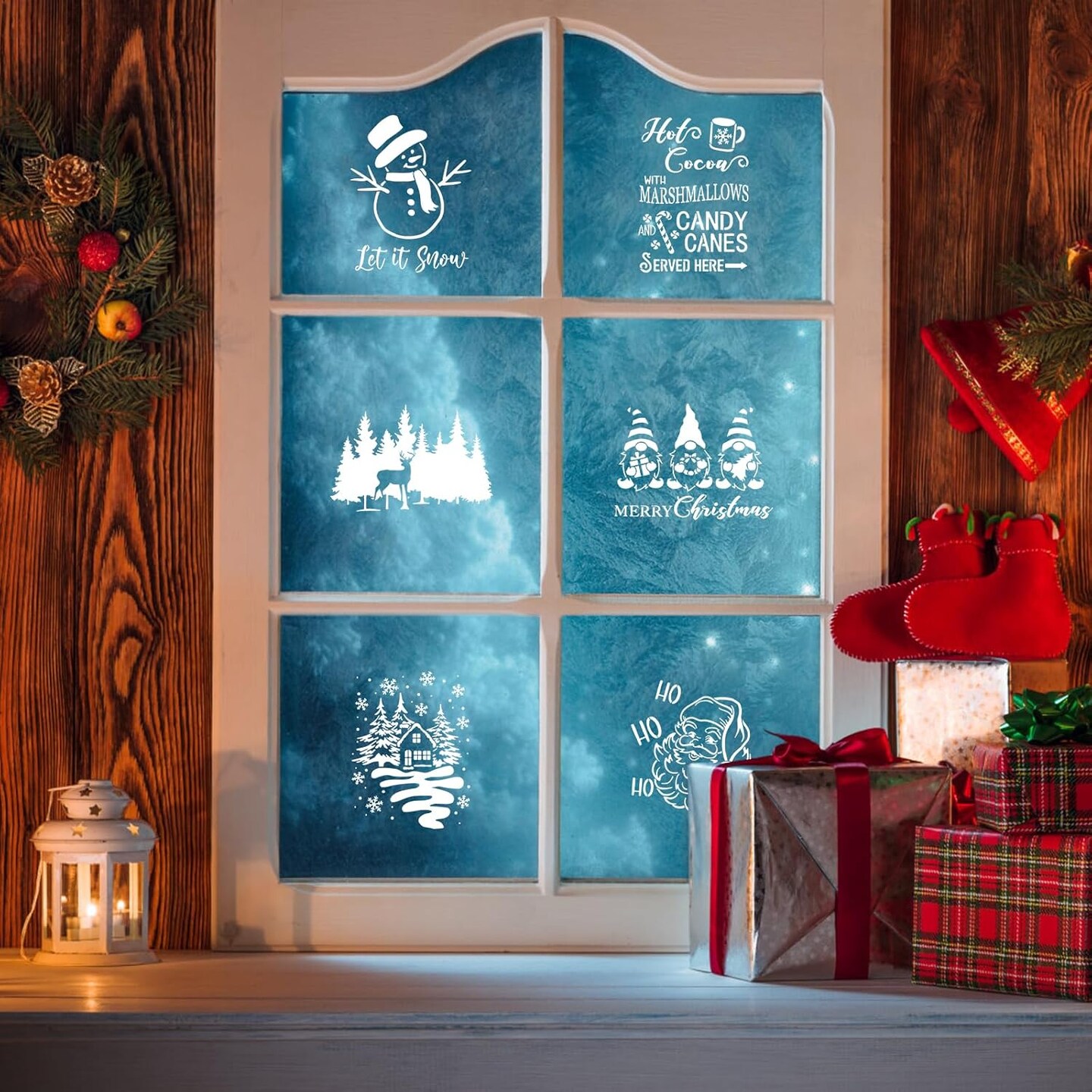 11x8in Large Merry Christmas Stencils Xmas Tree Snowflake