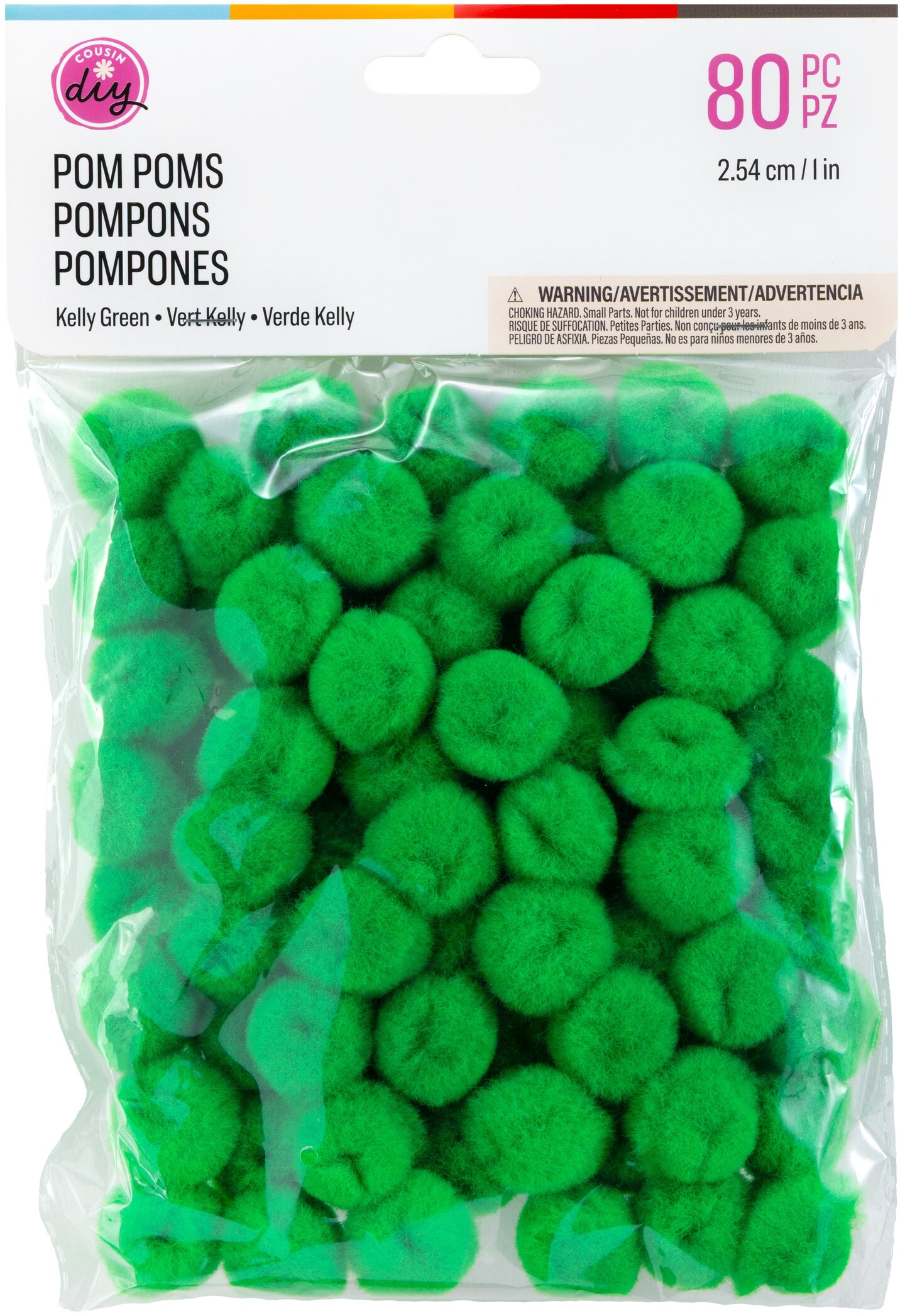 CousinDIY Pom-Pom 1&#x22; 80/Pkg-Green