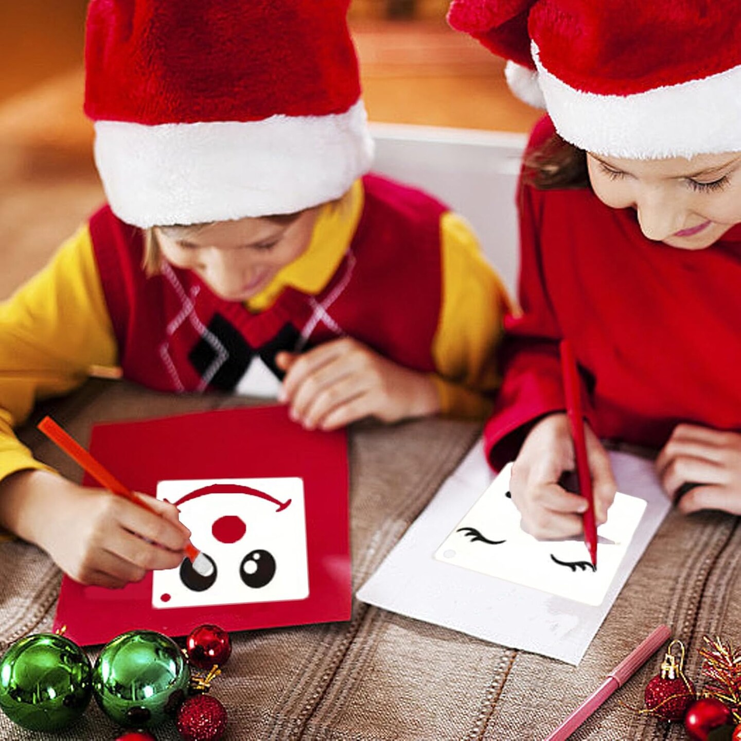 Christmas Snowman Face Stencils for Crafts Reusable Drawing(3*36PCS)3"L x 3"W