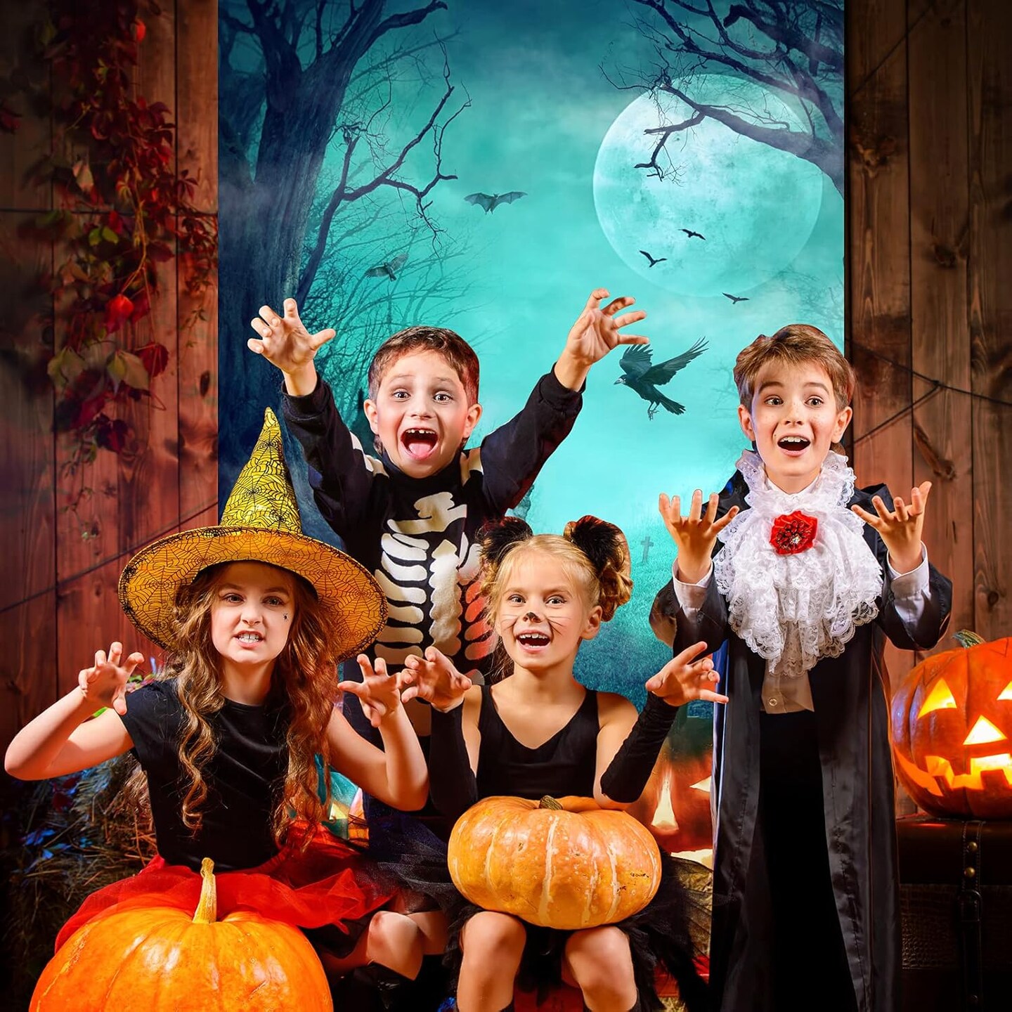 Halloween Door Decorations Halloween Front Door Cover (Classic) 70.87&#x22;L x 35.43&#x22;W