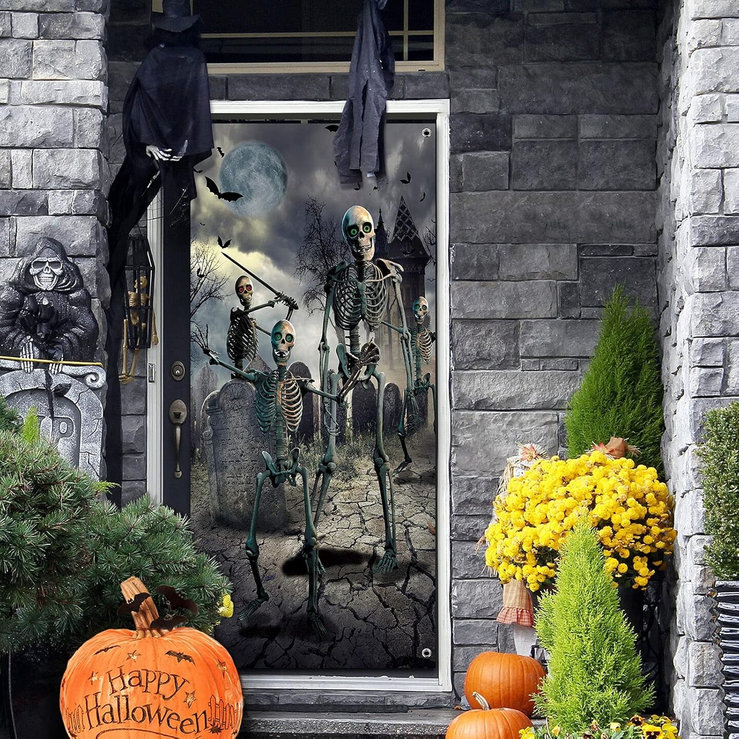 Halloween Door Cover Decorations (Multicolor) 70.87"L x 35.43"W