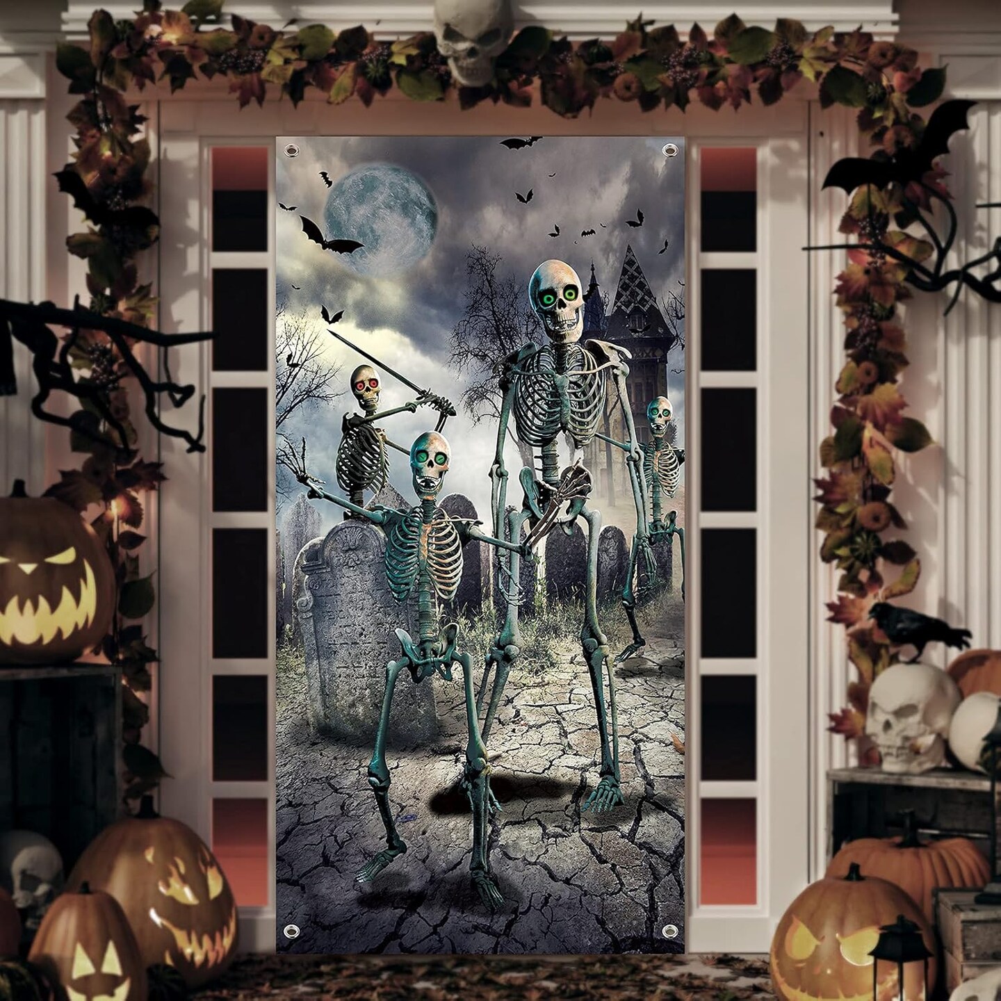 Halloween Door Cover Decorations (Multicolor) 70.87"L x 35.43"W