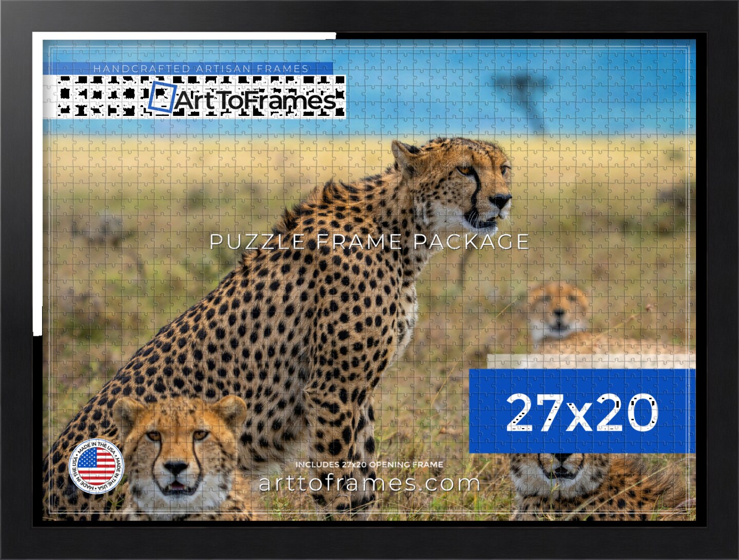 ArtToFrames 27x20 INCH / CM Puzzle Frame for 2000 piece Puzzles.This 1.25 Inch Custom MDF Frame for Puzzles Comes with Economy Acrylic, Available in Multiple Colors