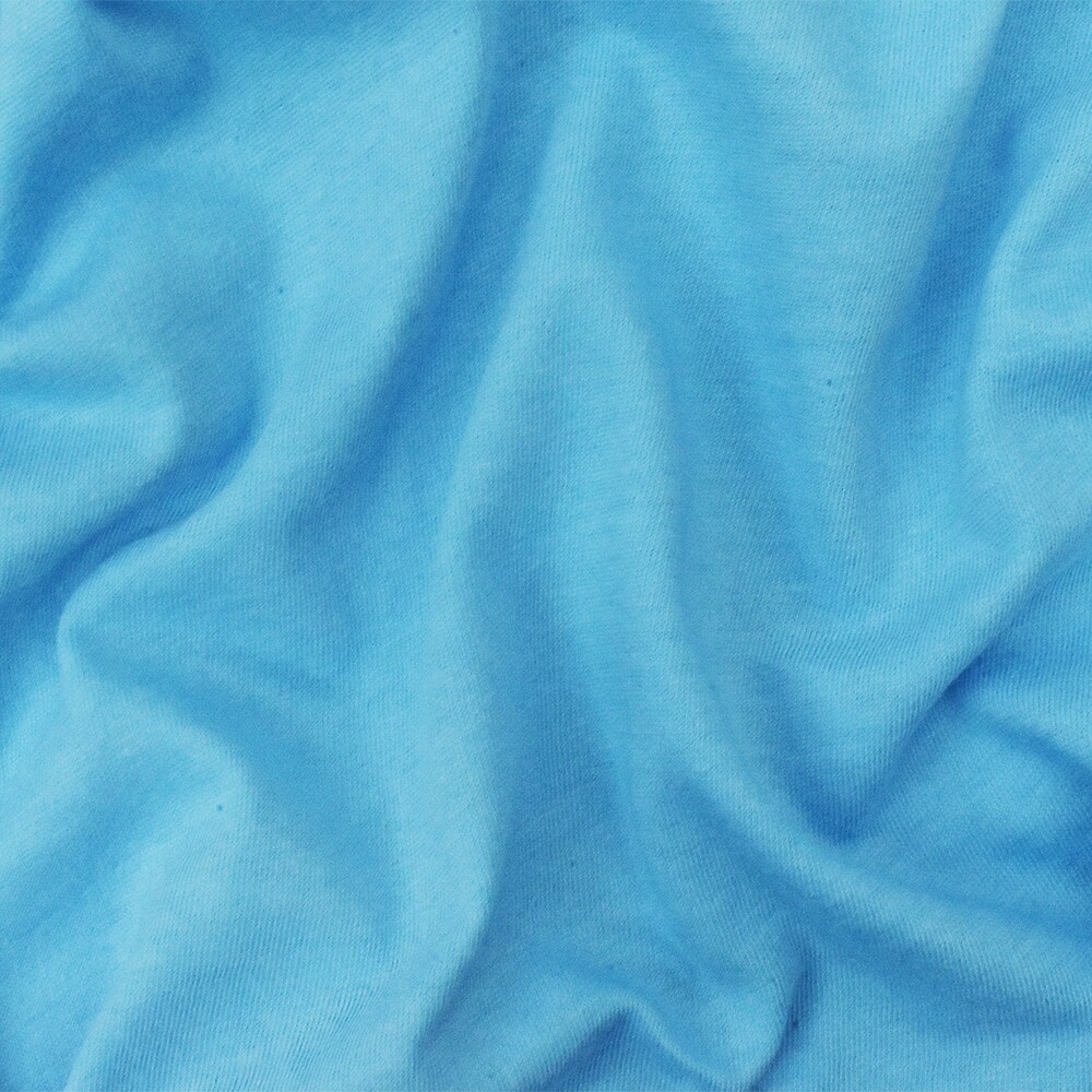 Blue Organic Cotton Stretch Spandex Solid Jersey Knit Fabric By the Yard