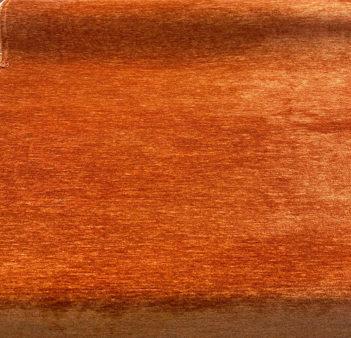 1 Yard Orange Papaya Soft Chenille Upholstery Fabric Durable 55 Inch Width