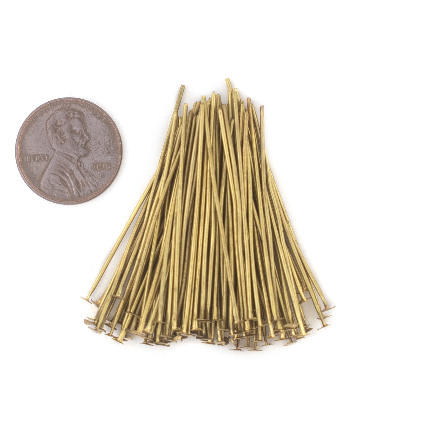 The Bead Chest Brass 21 Gauge 1.5 Inch Head Pins (Approx 100 pieces)