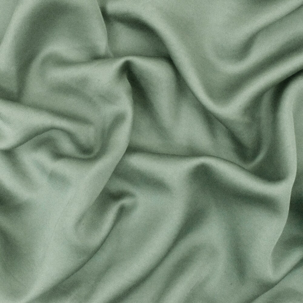 Dusty Green Famous Designer Rayon-Poly Satin Woven Fabric By the Yard