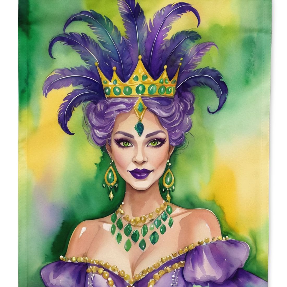 Edge Collections - 11.25" X 15.50" - Multicolor - Queen of Mardi Gras Decorative - 1 Piece