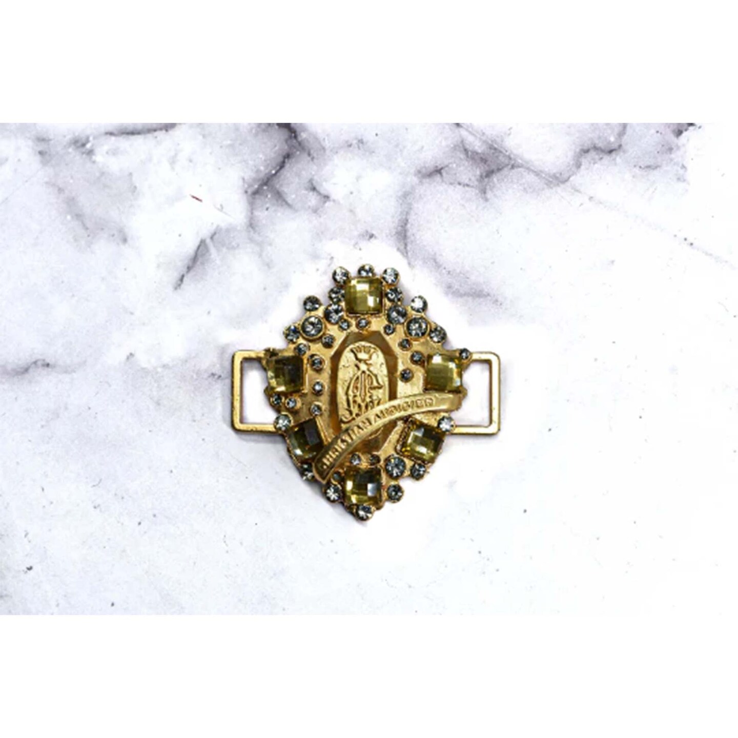 1 Yard Designer Brand Gold Rhinestone Buckle Slider for Crafts and Accessories