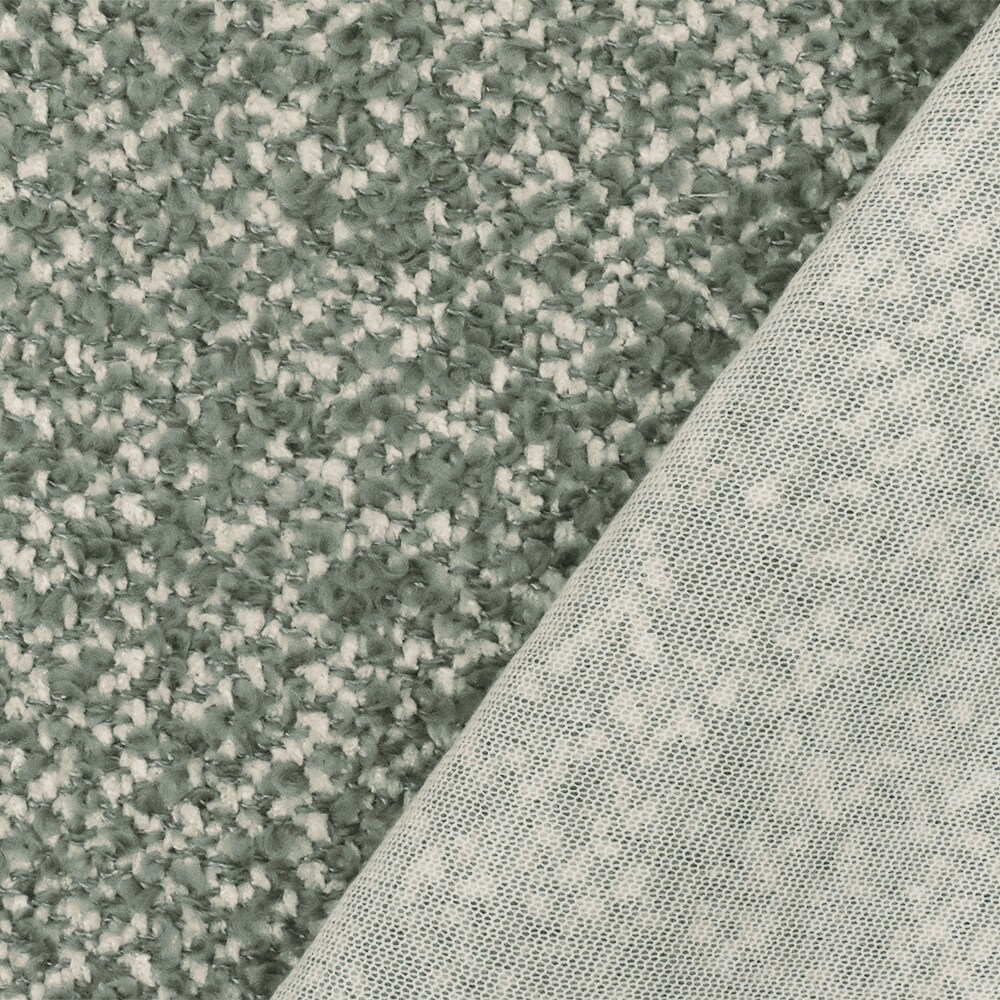 Gray-Off White Texture Wool Blend Chenille Home Decorating Fabric By the Yard