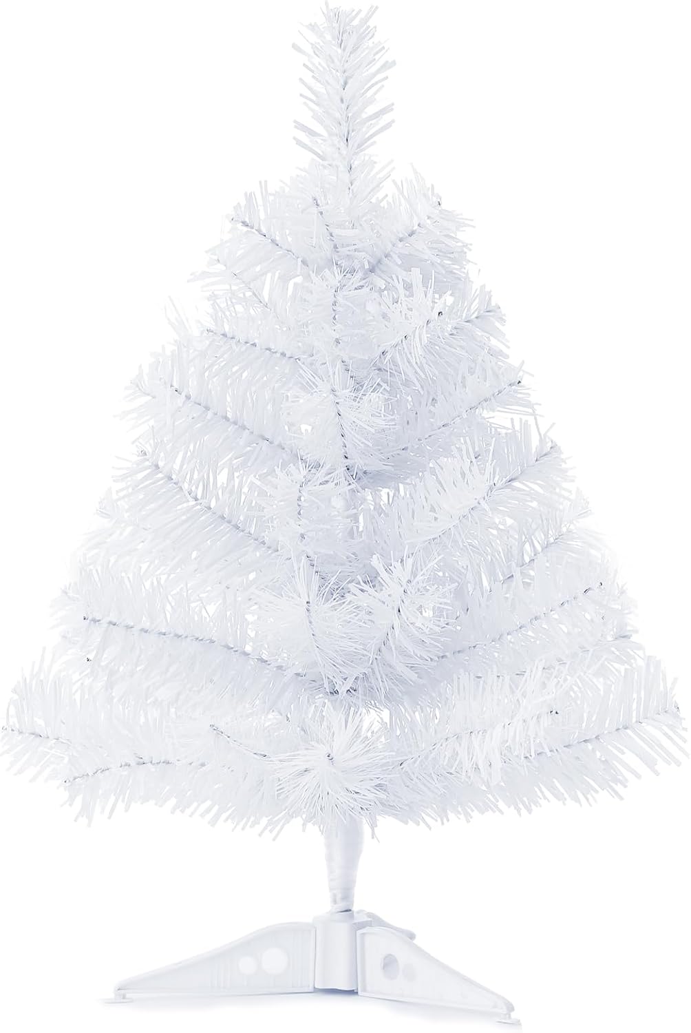 18Inch Artificial Christmas Tree White Mini Tabletop (White) 9"D x 9"W x 18"H