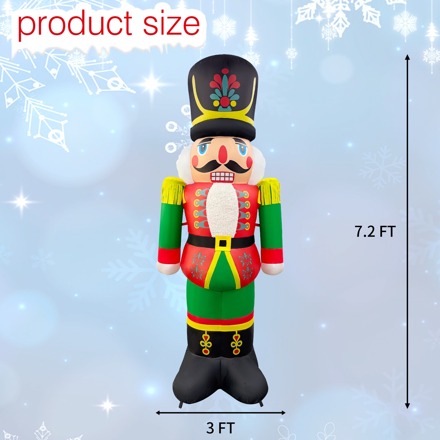 GOOSH 7FT Christmas Nutcracker Inflatable with LED Lights for Outdoor Yard Décor
