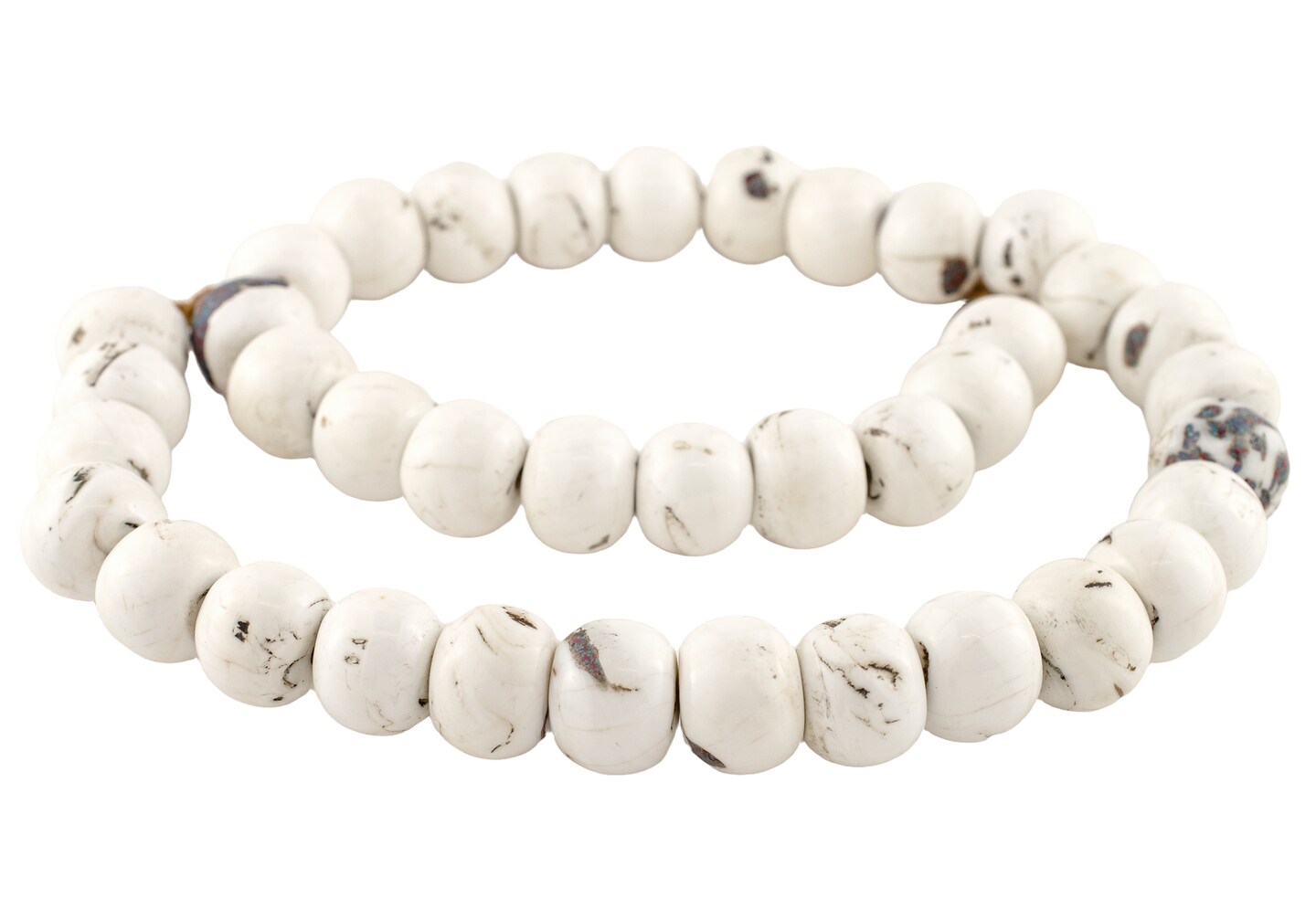 The Bead Chest Inlaid Naga Conch Shell Beads: Handcrafted Multicolor Shell Beads with Turquoise and Coral, Full Strand