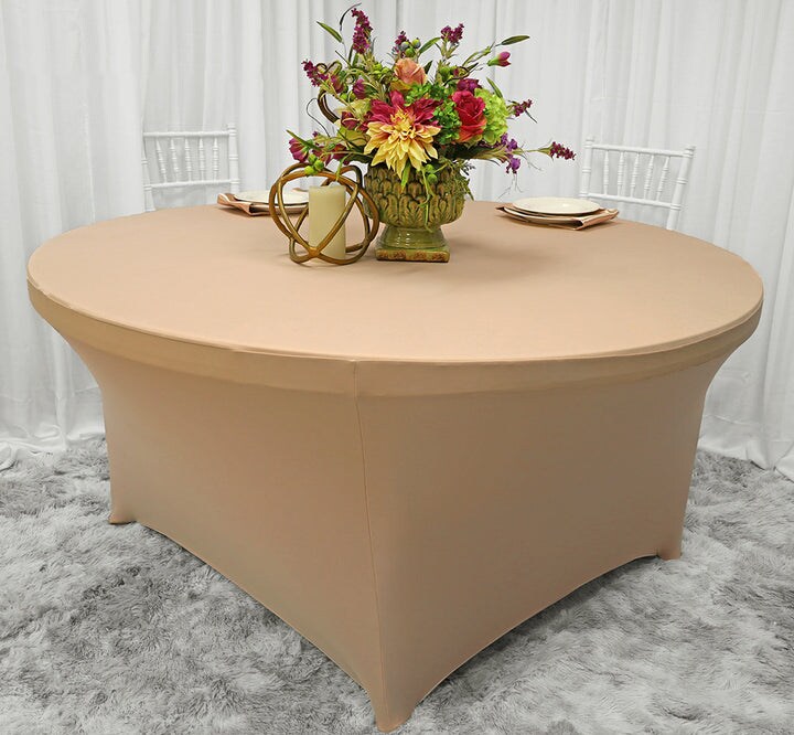 5 Foot Round Stretchable Spandex Table Cover Durable Event Linen