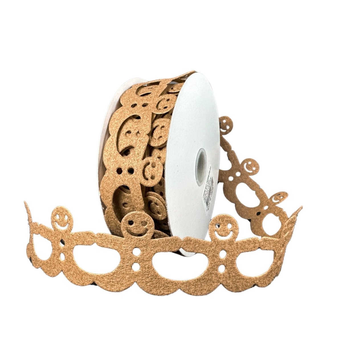 1.5&#x22; Gingerbread Man Shaped Ribbon: Brown (10 Yards)