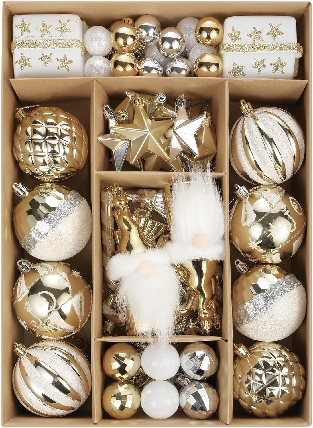 68 ct Christmas Ball Ornaments Set (White)