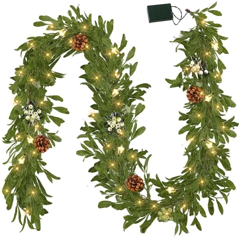 6FT Pre-lit Christmas Garland with 20 LED