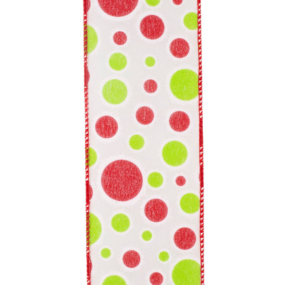 2.5&#x22; Bubble Dot Holiday Ribbon: White (10 Yards)