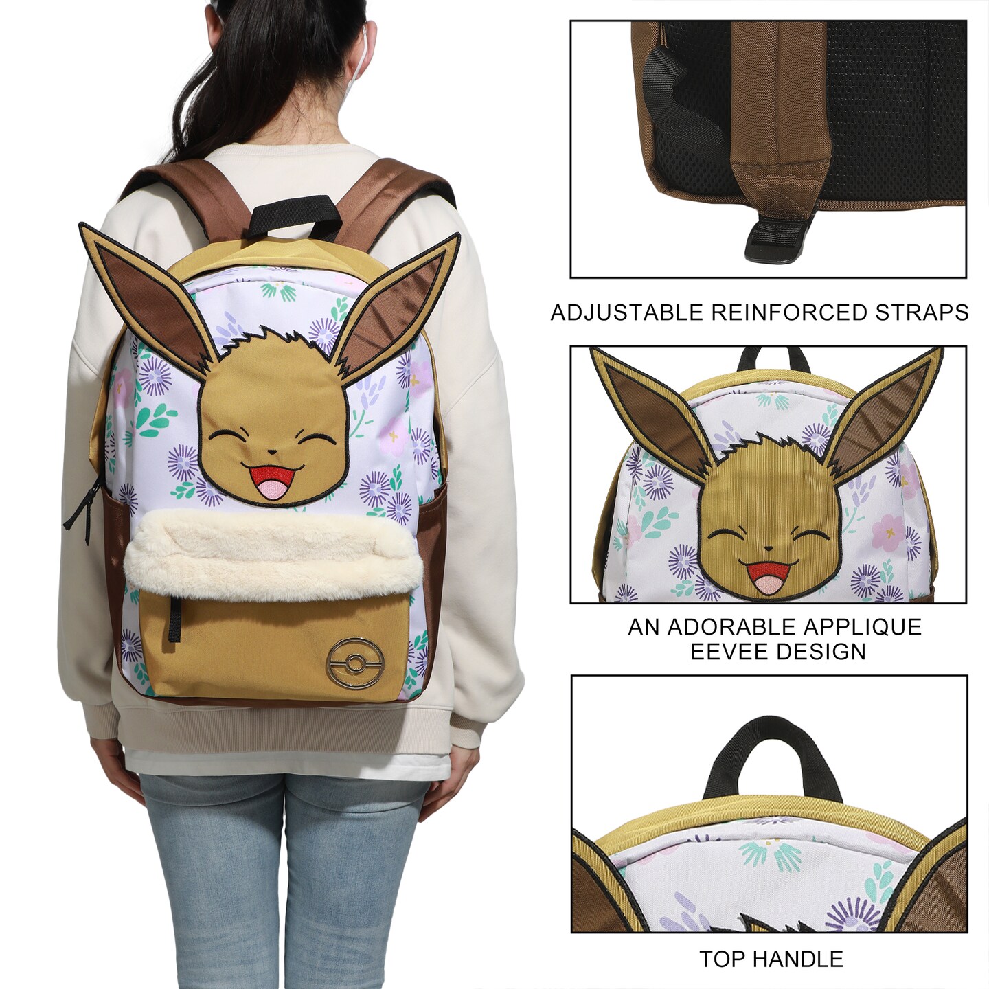 Pok&#xE9;mon Eevee All-Over Print Characters 17&#x22; Adult Backpack
