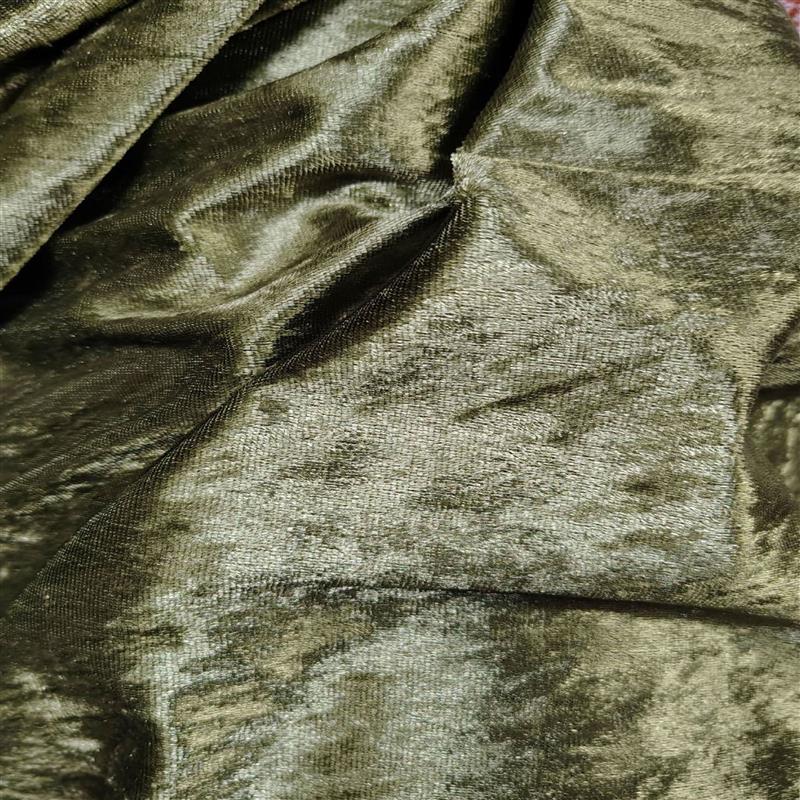 1 Yard Elegant Olive Crushed Velour Fabric 58/60" Wide Soft Polyester for Apparel Sewing & Decorating