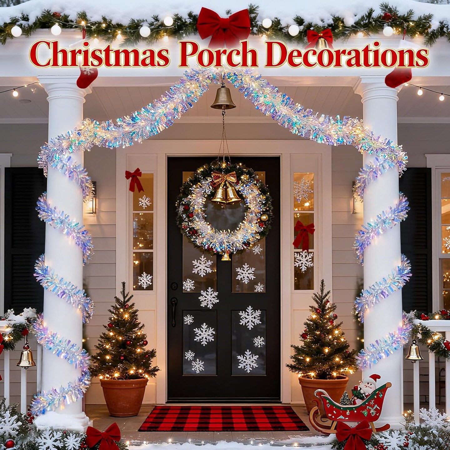 Christmas Garland with Lights (Christmas Garland 2 Pack) 9.25 x 9.14 x 2.12 inches