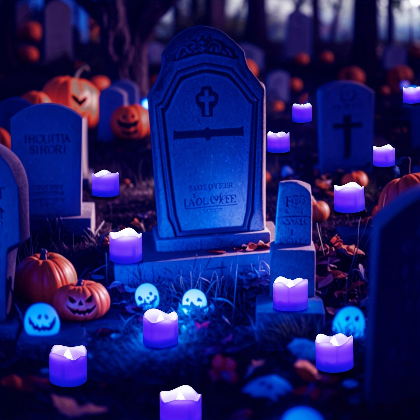 Flameless Candles 12 Pack Remote Controlled LED Tea Light Candles (Purple)