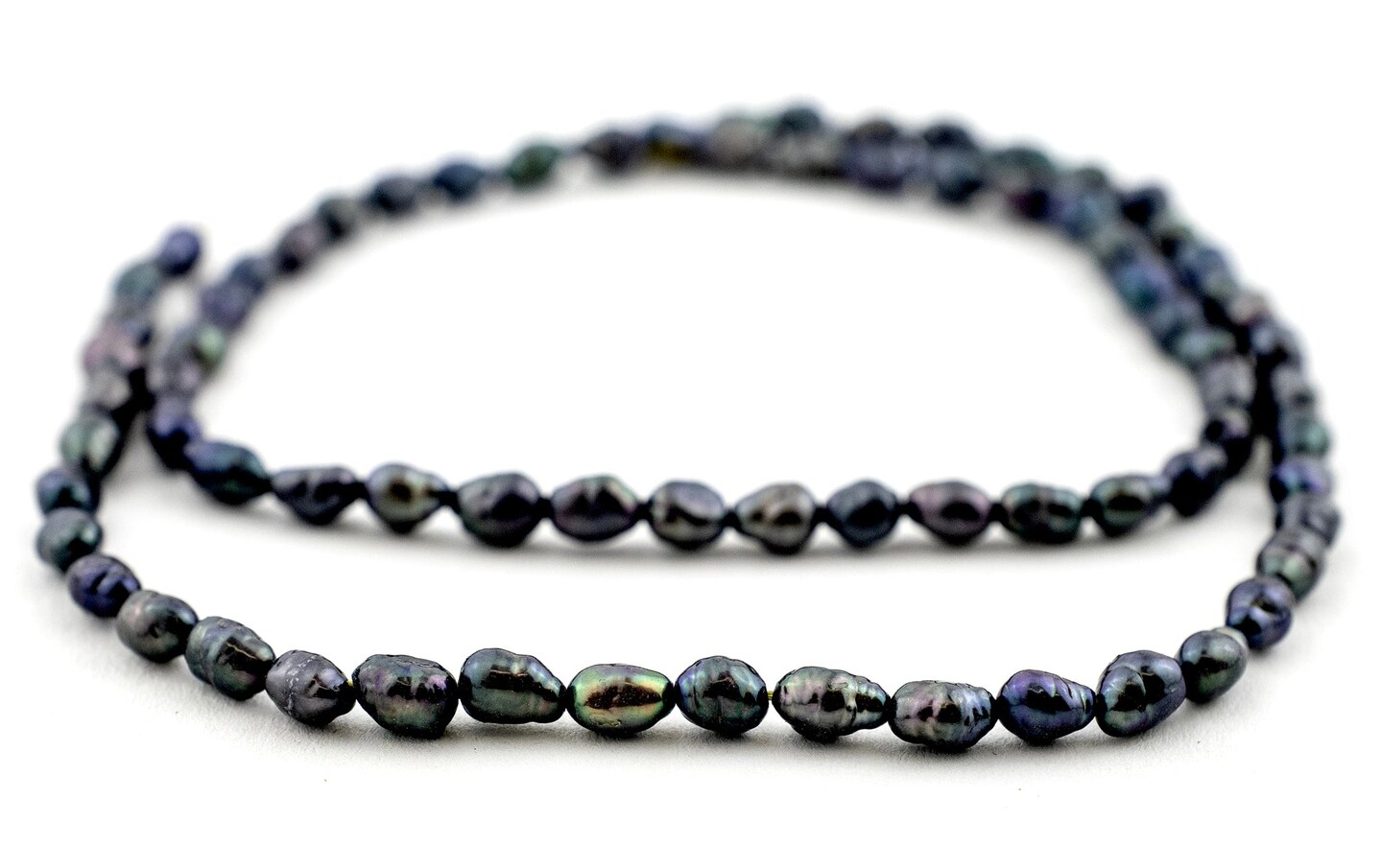 The Bead Chest Japanese Rice Pearl Beads: Vintage Iridescent Gunmetal 4mm Elegance | Full Strand