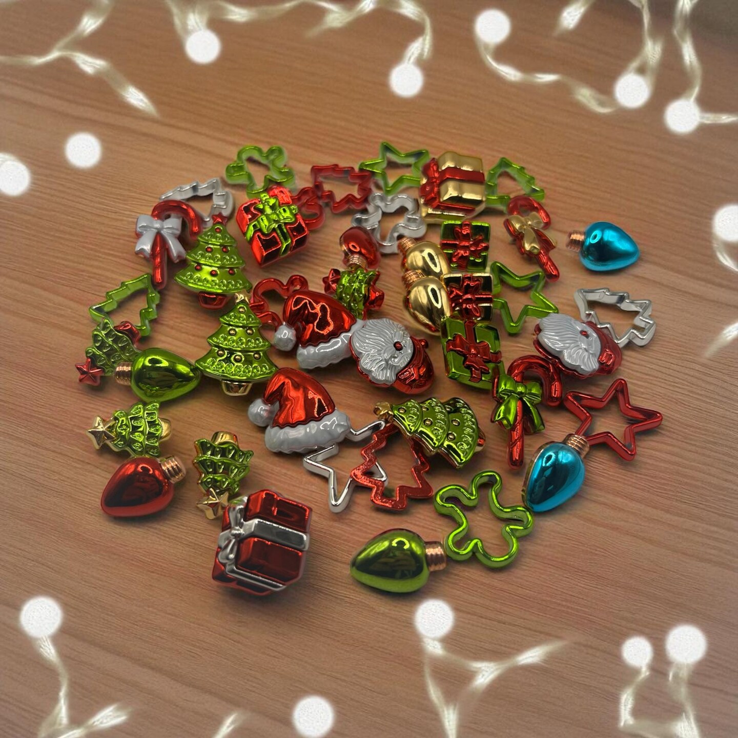 51-Piece Christmas Button Assortment – Holiday Craft Buttons with Santa, Trees, Gifts & Stars