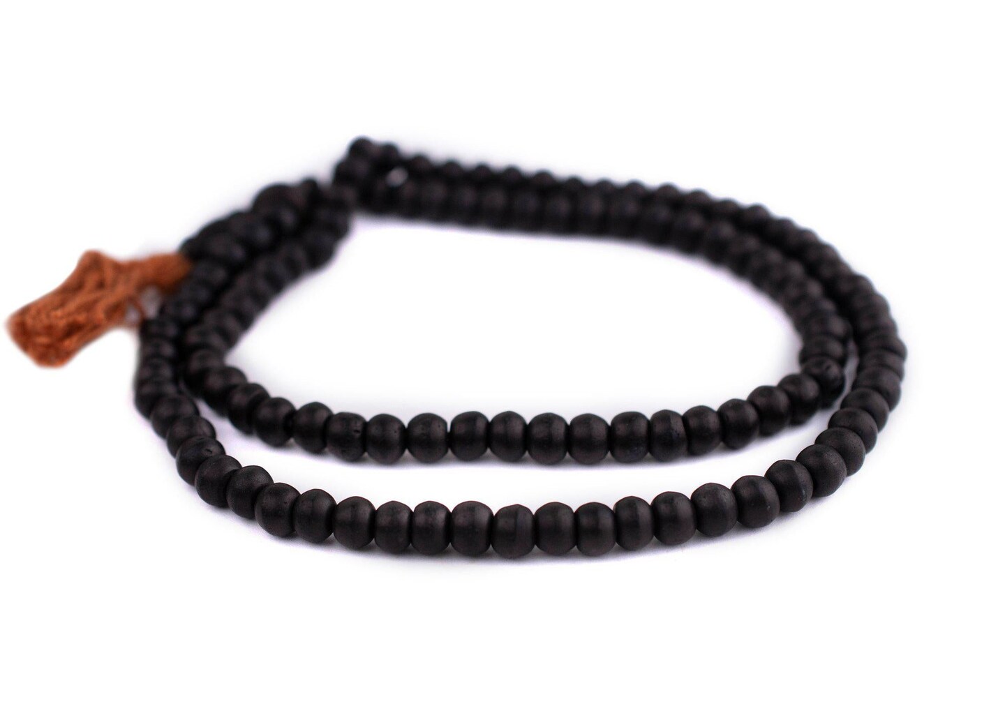 The Bead Chest Black Bone Mala Beads 6mm Nepal Round Large Hole 22 Inch Strand