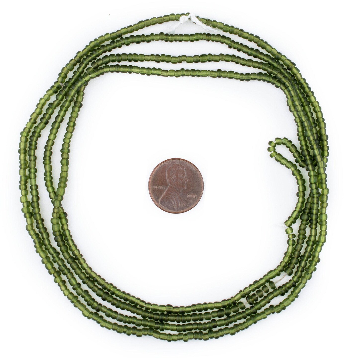 The Bead Chest Forest Green Matte Glass Seed Beads (3mm) - 24 inch Strand of Quality Glass Beads