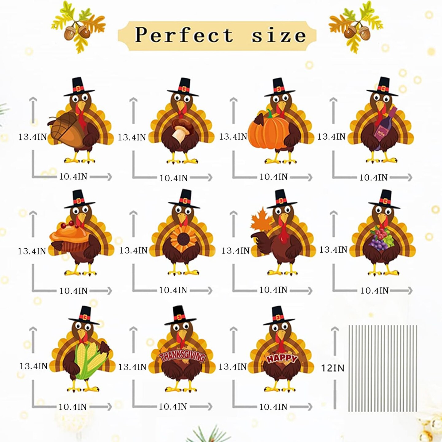Thanksgiving Yard Decorations Outdoor,11Pcs Thanksgiving Turkey Yard Signs with Stakes,Harvest Porch Yard Sign Decorations for Autumn Farmhouse Patio Outdoor Decor.
