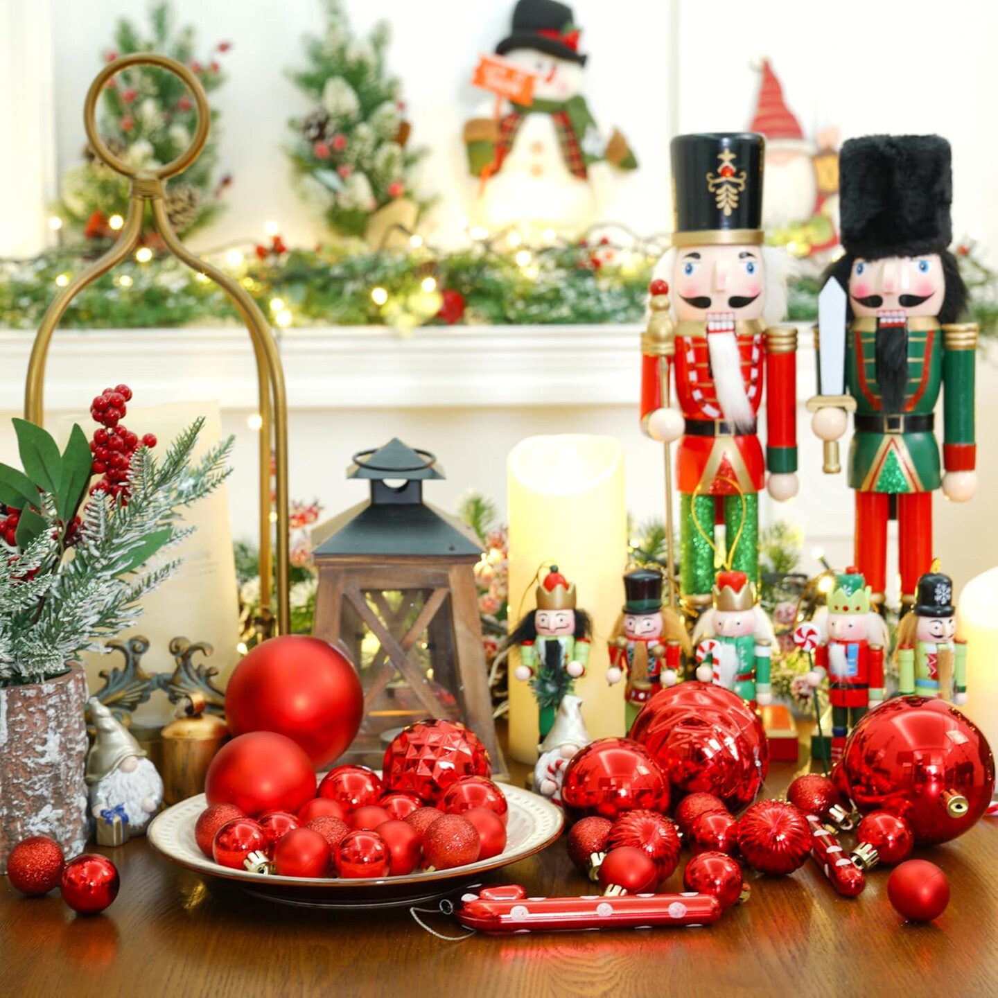 24ct Christmas Ornaments Shatterproof Christmas Ball Ornaments Set (1.57&#x27;&#x27;, Red)