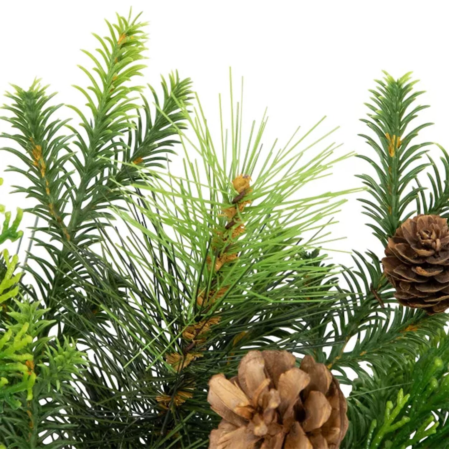 Real Touch Pinecones and Jingle Bells Artificial Christmas Wreath 26 Inch