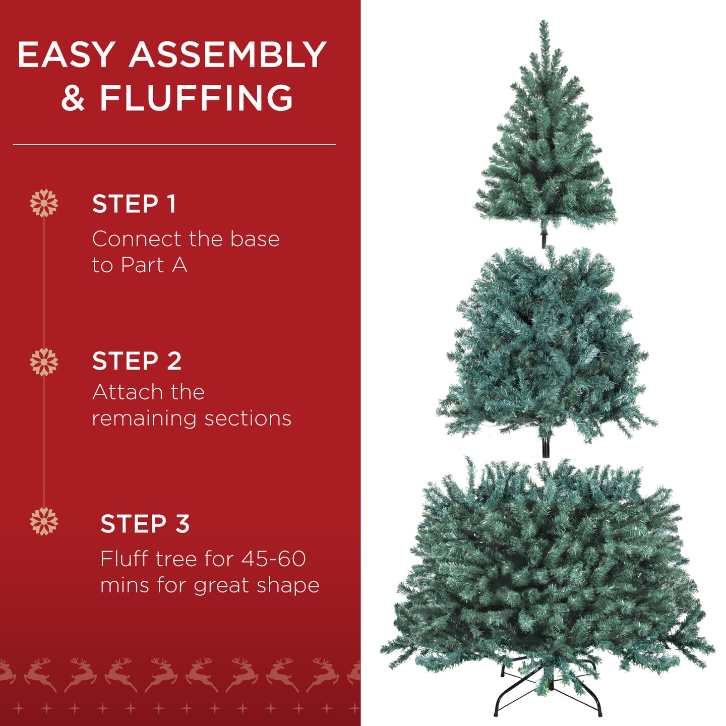 Best Choice Products Pre-Lit Blue Spruce Christmas Tree w/ Foldable Base, Incandescent Lights