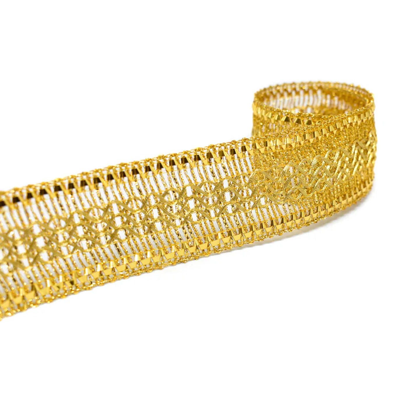 Metallic Gold Ric Rac Trim Decorative DIY Craft Ribbon 1.50 inch Width ...