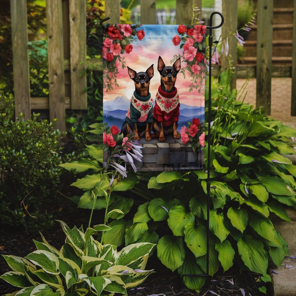 Edge Collections - 11.25" X 15.50" - Multicolor - Miniature Pinscher Two Hearts Decorative - 1 Piece