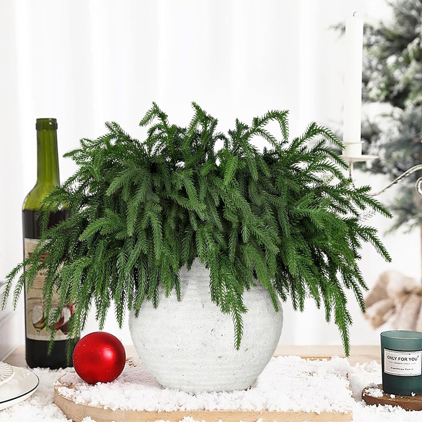 Artificial Pine Stems Picks Lifelike Greenery Stems (Green) 17&#x22;D x 3&#x22;W x 3&#x22;H