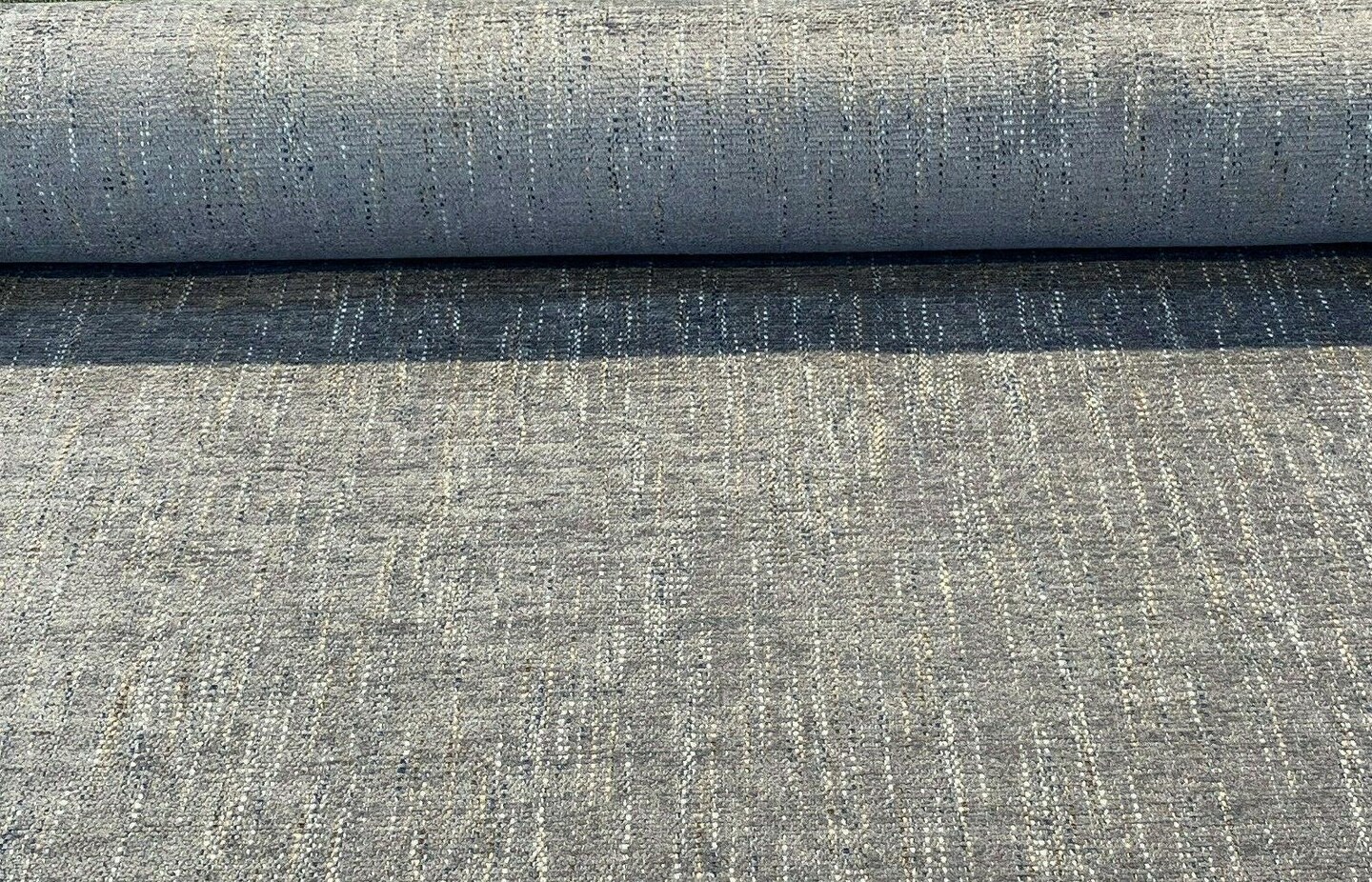 1 Yard Upholstery Chenille Fabric Flannel Barrow Gray Blue Tone Soft 100% Polyester 57 Inch Width