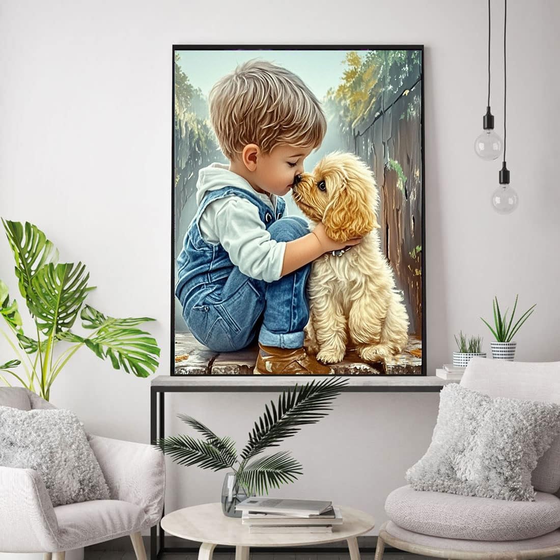 Dog Diamond Paintings Kits for Adults, Diamond Art with Dogs Full Drill Diamond Dots Paint with Diamonds Gem Arts and Crafts for Beginner Adults Home Wall Decor