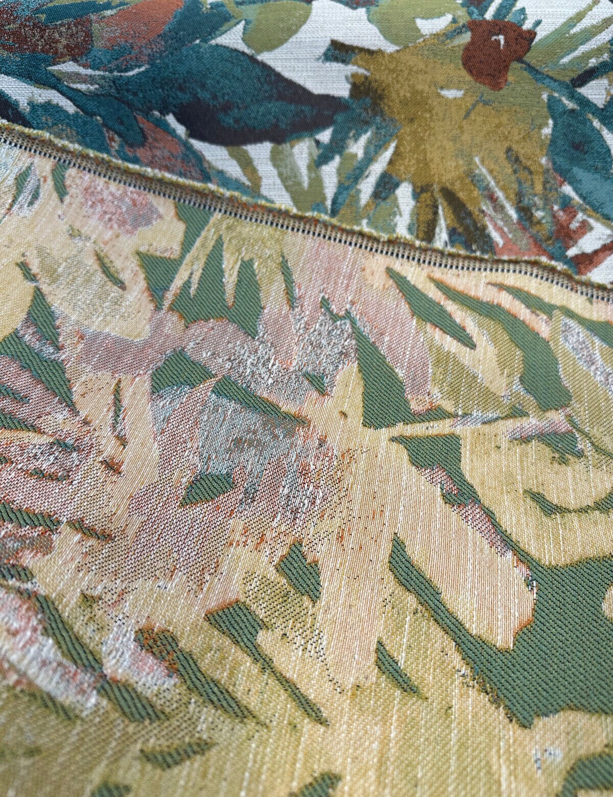 1 Yard Upholstery Chenille Fabric Swavelle Tropicalize Multi Color Tapestry Soft Durable 100% Polyester 57 Inch Width