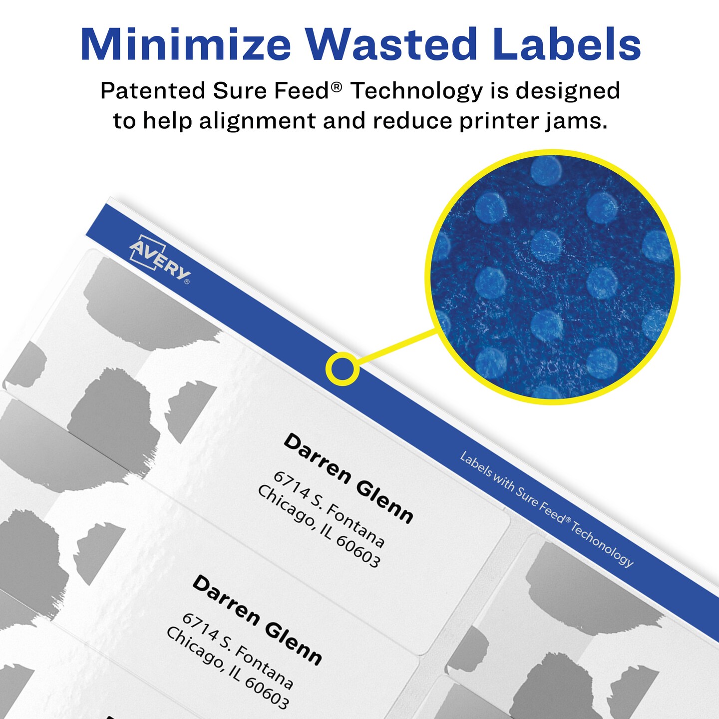Avery Easy Peel Address Labels, Sure Feed Technology, Permanent Adhesive, 1-1/3" x 4", 3,500 Labels (5962)