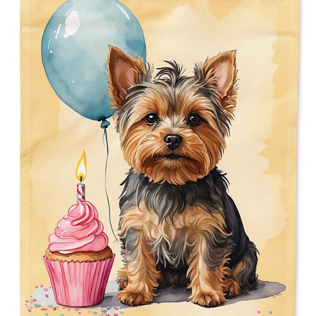 Edge Collections - 11.25" X 15.50" - Multicolor - Yorkshire Terrier Birthday Flag - 1 Piece